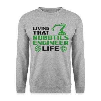 Robot Robotics Engineer Living - Unisex Sweatshirt - salt & pepper - Front - Alina (178cm) & Michal (187cm)