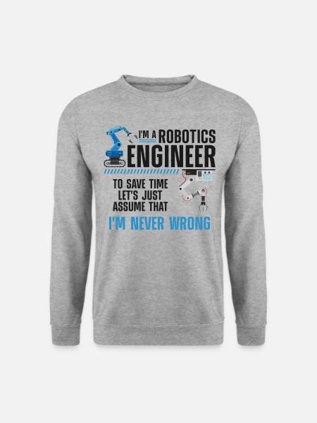 Robot Robotics Engineer I'm A - Unisex Pullover - Weißgrau meliert