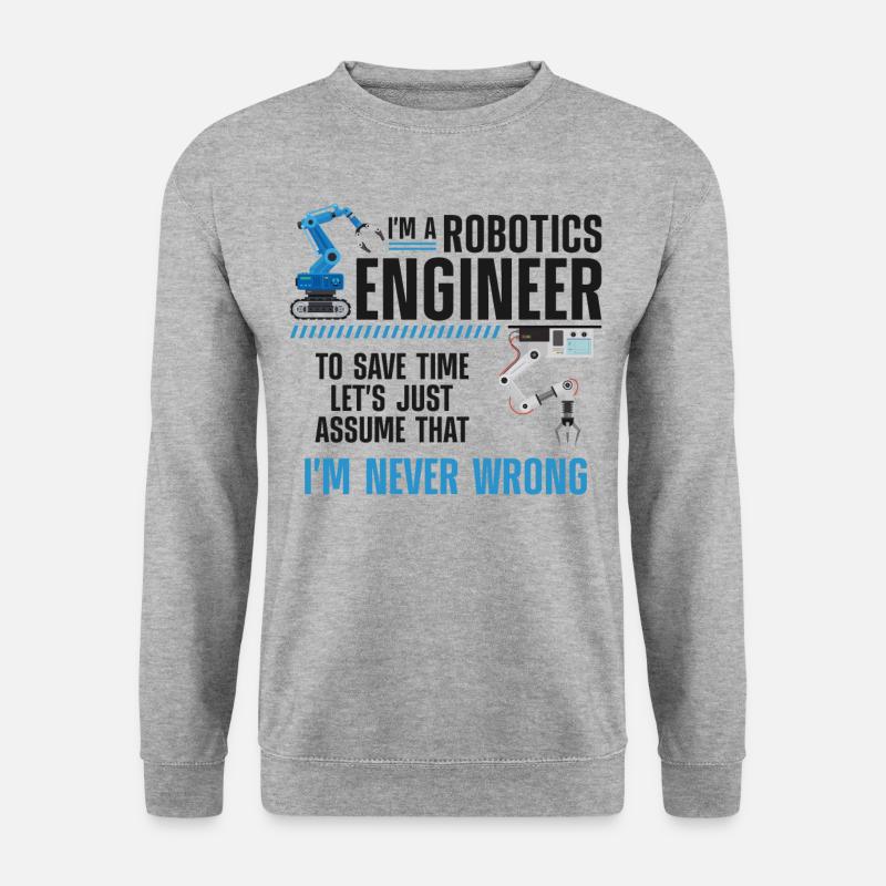 Robot Robotics Engineer I'm A - Unisex Pullover - Weißgrau meliert