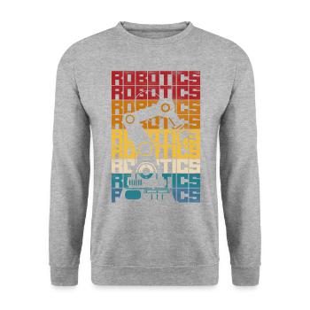 Robot Robotics Engineer Retro - Unisex Pullover - Weißgrau meliert - Vorne - Alina (178cm) & Michal (187cm)