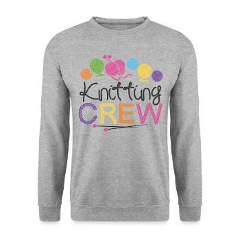 Tricot Tricot Tricot Équipe de tricot - Sweat-shirt Unisexe - gris chiné - Devant - Alina (178cm) & Michal (187cm)