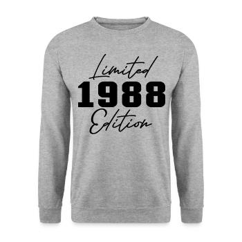 35. Geburtstag Männer Frauen Jubiläum 35 Jahre alt - Unisex Pullover - Weißgrau meliert - Vorne - Alina (178cm) & Michal (187cm)