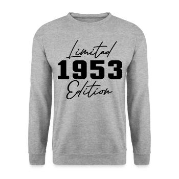 70. Geburtstag Männer Frauen Jubiläum 70 Jahre alt - Unisex Pullover - Weißgrau meliert - Vorne - Alina (178cm) & Michal (187cm)