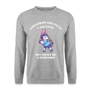 Unicorn loves baseball and softball - Unisex Sweatshirt - salt & pepper - Front - Alina (178cm) & Michal (187cm)