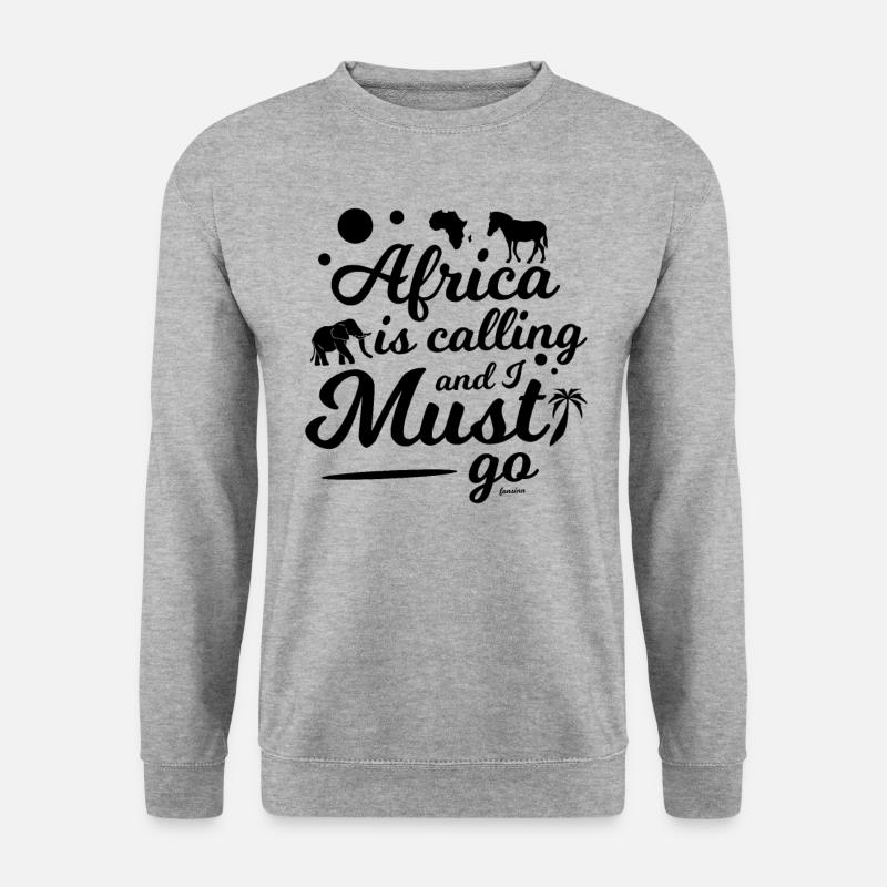 Afrika Spruch - Unisex Pullover - Weißgrau meliert