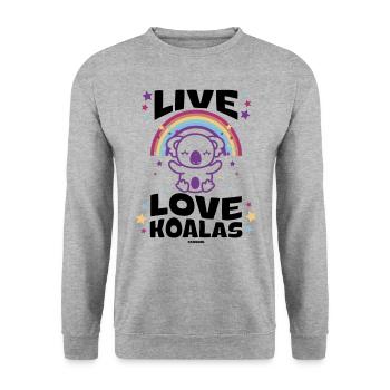 Koala Rainbow Children Girls Baby Gift - Unisex Sweatshirt - salt & pepper - Front - Alina (178cm) & Michal (187cm)