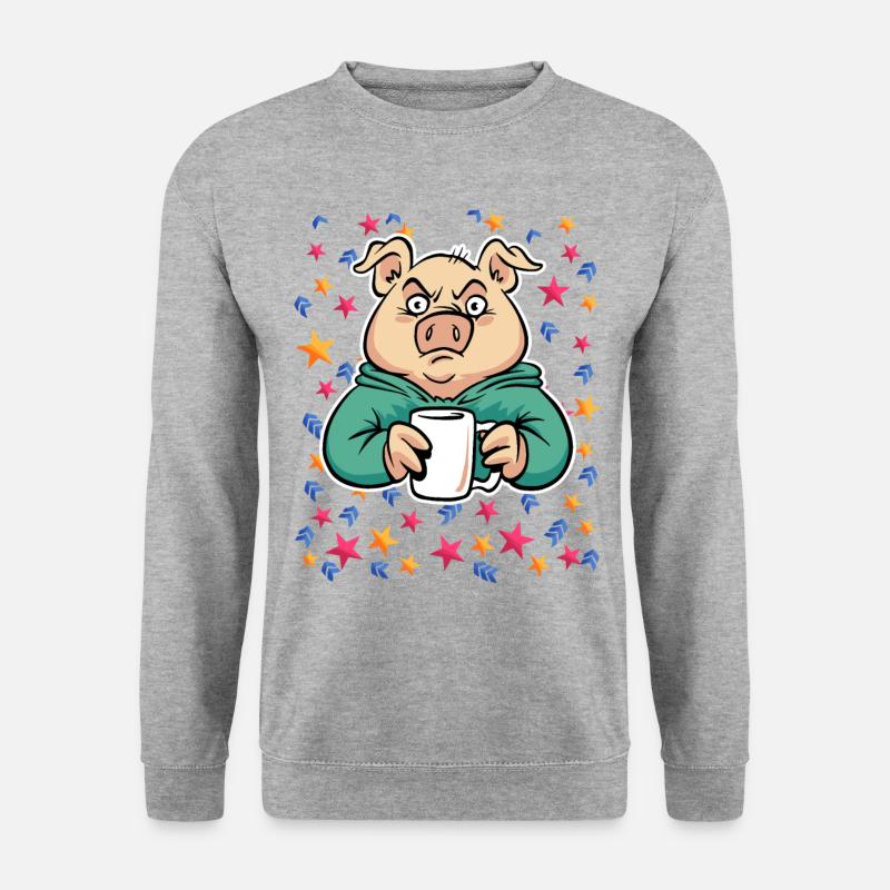 Pork drinks coffee - Unisex Sweatshirt - salt & pepper