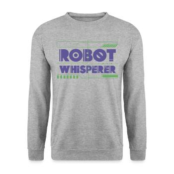 Robot Robotics Engineer Robot - Unisex Sweatshirt - salt & pepper - Front - Alina (178cm) & Michal (187cm)
