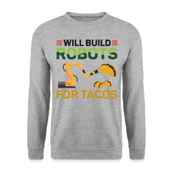 Robot Robotics Engineer Taco Will - Unisex Pullover - Weißgrau meliert - Vorne - Alina (178cm) & Michal (187cm)