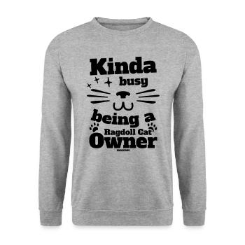 Ragdoll Cat Mama Cat Daddy Pet - Unisex Sweatshirt - salt & pepper - Front - Alina (178cm) & Michal (187cm)