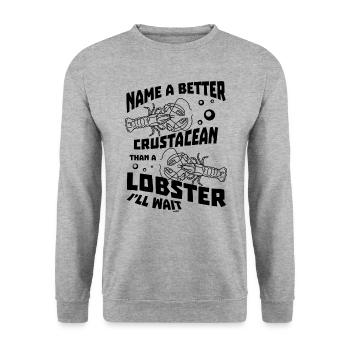 Homard Crustacé Crevette Crabe Mer - Sweat-shirt Unisexe - gris chiné - Devant - Alina (178cm) & Michal (187cm)