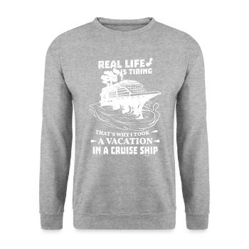 Kreuzfahrten Kreuzfahrtschiff Kapitän Urlaub - Unisex Pullover - Weißgrau meliert - Vorne - Alina (178cm) & Michal (187cm)