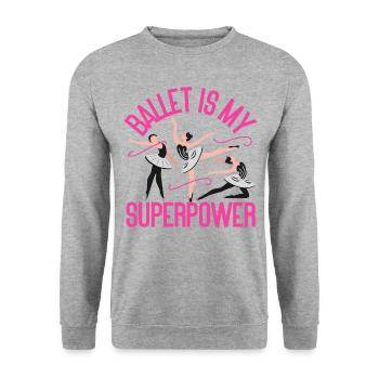 Ballet Dancer Dance Girl Ballerina - Unisex Pullover - Weißgrau meliert - Vorne - Alina (178cm) & Michal (187cm)