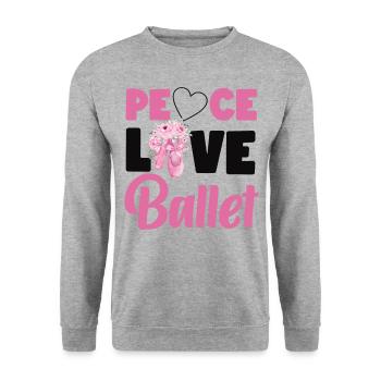 Ballet Dancer Dance Girl Ballerina - Unisex Pullover - Weißgrau meliert - Vorne - Alina (178cm) & Michal (187cm)