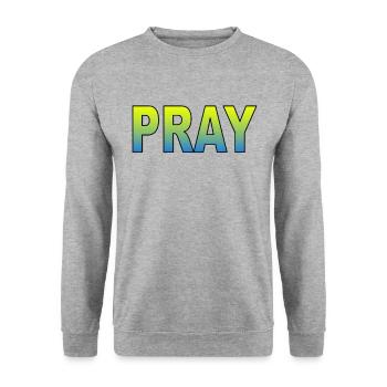 Ukraine pray - Unisex Pullover - Weißgrau meliert - Vorne - Alina (178cm) & Michal (187cm)