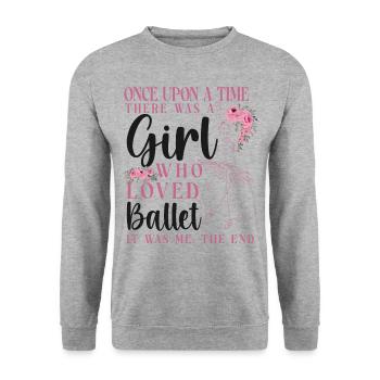 Ballet Dancer Dance Girl Ballerina - Unisex Pullover - Weißgrau meliert - Vorne - Alina (178cm) & Michal (187cm)