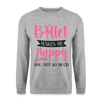 Ballet Danseuse Danse Ballerine - Sweat-shirt Unisexe - gris chiné - Devant - Alina (178cm) & Michal (187cm)