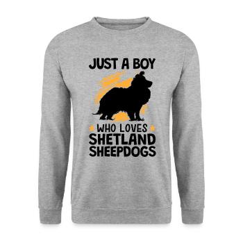 Only a boy who loves Shetland Sheepdog - Unisex Sweatshirt - salt & pepper - Front - Alina (178cm) & Michal (187cm)