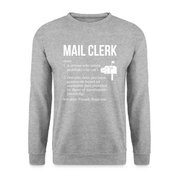 Définition de commis au courrier, commis au courrier - Sweat-shirt Unisexe - gris chiné - Devant - Alina (178cm) & Michal (187cm)