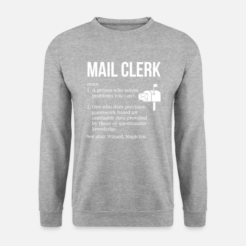 mail clerk definition, mail clerk - Unisex Pullover - Weißgrau meliert