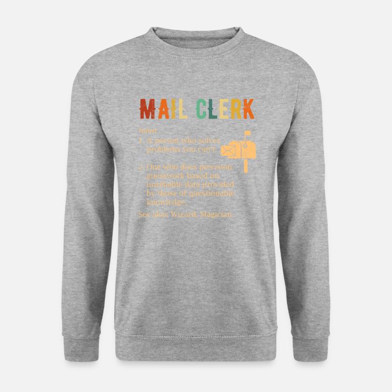mail clerk definition, mail clerk - Unisex Pullover - Weißgrau meliert
