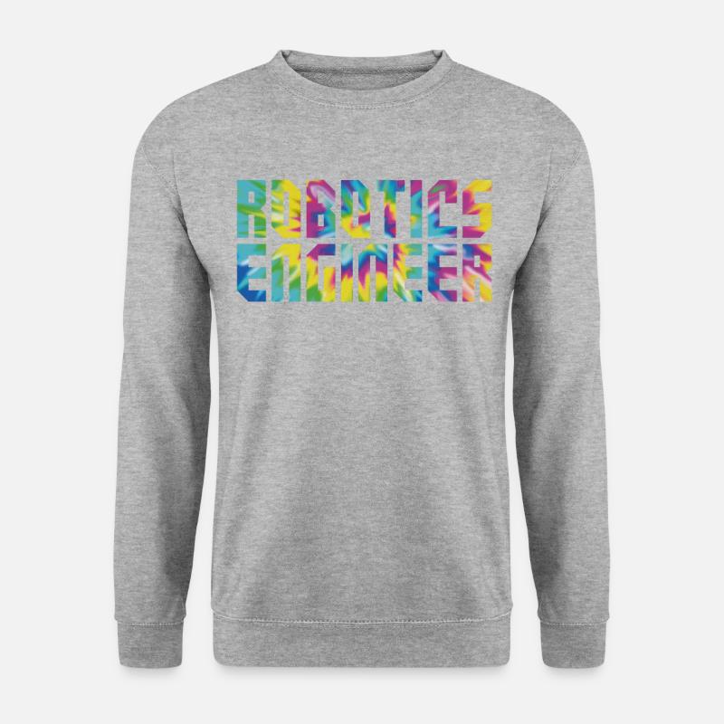 Robot Robotics Engineer Tie Dye - Unisex Pullover - Weißgrau meliert