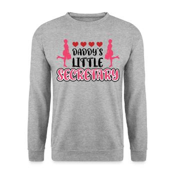 Papas kleine Sekretärin - Unisex Pullover - Weißgrau meliert - Vorne - Alina (178cm) & Michal (187cm)