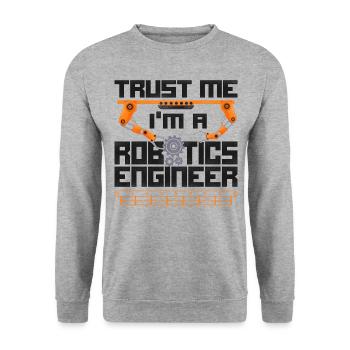 Ingénieur Robotique Robot Vintage - Sweat-shirt Unisexe - gris chiné - Devant - Alina (178cm) & Michal (187cm)