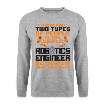 Ingénieur Robotique Robot Vintage - Sweat-shirt Unisexe - gris chiné - Devant - Alina (178cm) & Michal (187cm)
