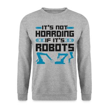 Ingénieur Robotique Robot Vintage - Sweat-shirt Unisexe - gris chiné - Devant - Alina (178cm) & Michal (187cm)
