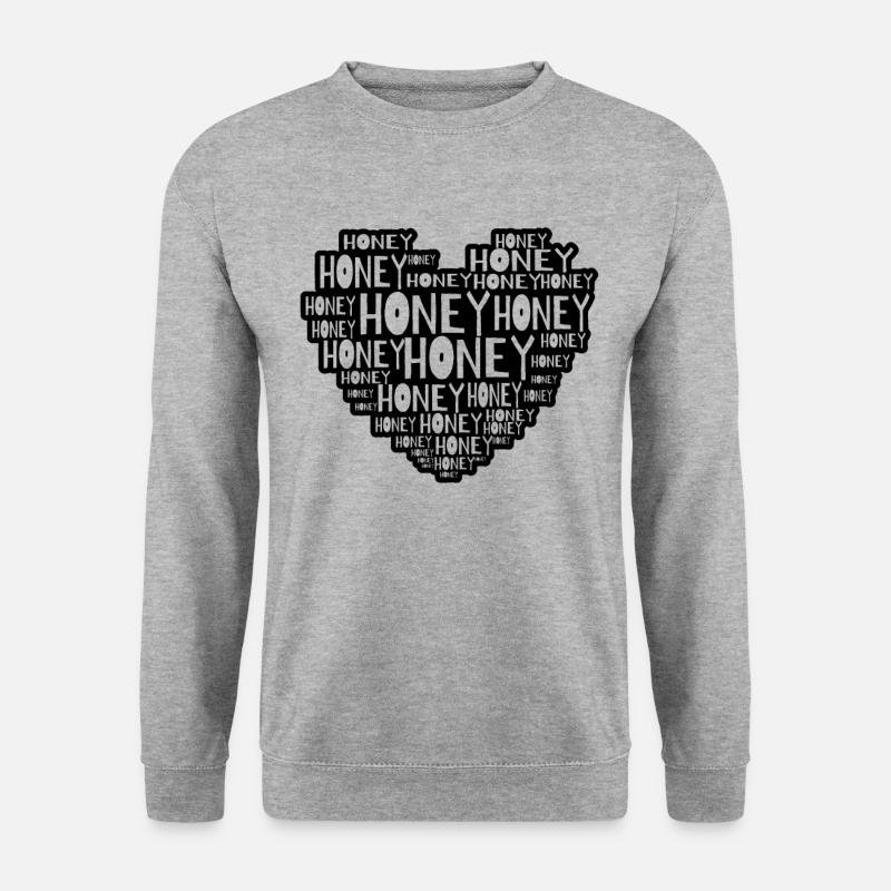 Honey Herz - Unisex Pullover - Weißgrau meliert