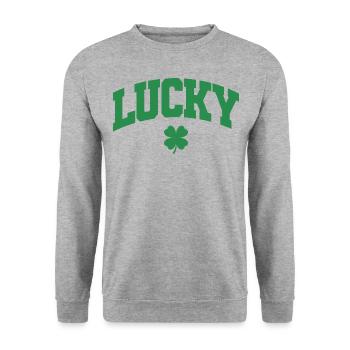 Cadeau de la Saint-Patrick Trèfle Hommes, Femmes, Enfants - Sweat-shirt Unisexe - gris chiné - Devant - Alina (178cm) & Michal (187cm)
