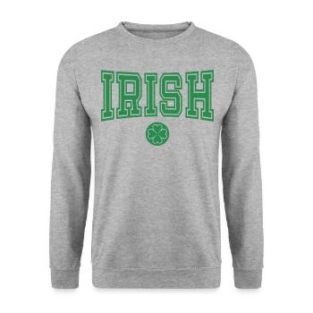 Cadeau de la Saint-Patrick Trèfle Hommes, Femmes, Enfants - Sweat-shirt Unisexe - gris chiné - Devant - Alina (178cm) & Michal (187cm)