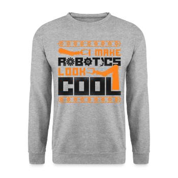 Ingénieur Robotique Robot Vintage I - Sweat-shirt Unisexe - gris chiné - Devant - Alina (178cm) & Michal (187cm)