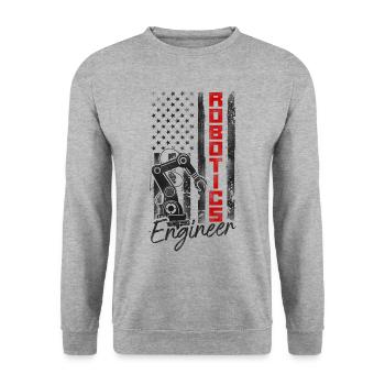 Robot Robotics Engineer American - Unisex Sweatshirt - salt & pepper - Front - Alina (178cm) & Michal (187cm)