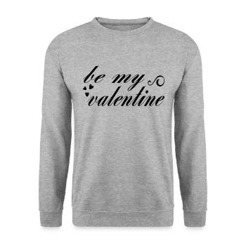 Valentinstag Spruch - Unisex Pullover - Weißgrau meliert - Vorne - Alina (178cm) & Michal (187cm)