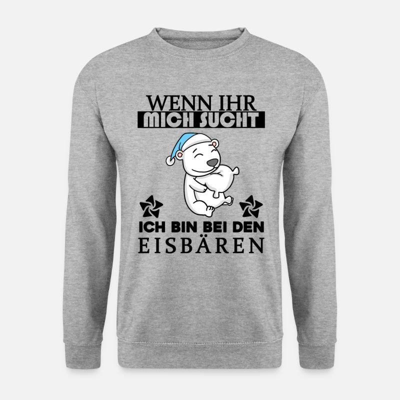 Eisbär Polarbär Bär - Unisex Pullover - Weißgrau meliert
