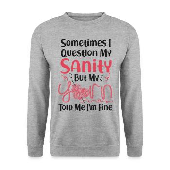 Knitting Knitter Sometimes I - Unisex Sweatshirt - salt & pepper - Front - Alina (178cm) & Michal (187cm)