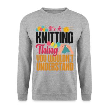 Tricoter Tricoter C’est un tricot - Sweat-shirt Unisexe - gris chiné - Devant - Alina (178cm) & Michal (187cm)