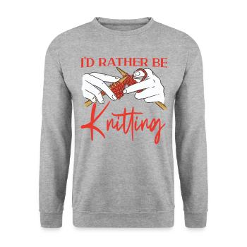Knitting Knitter I'd Rather Be - Unisex Sweatshirt - salt & pepper - Front - Alina (178cm) & Michal (187cm)
