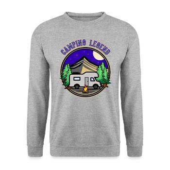 Camping Legend Legend Alcove Motorhome Driver - Unisex Sweatshirt - salt & pepper - Front - Alina (178cm) & Michal (187cm)