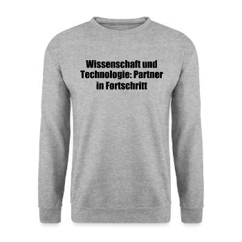 Wissenschaft - Wissenschaft und Technologie: - Unisex Pullover - Weißgrau meliert - Vorne - Alina (178cm) & Michal (187cm)