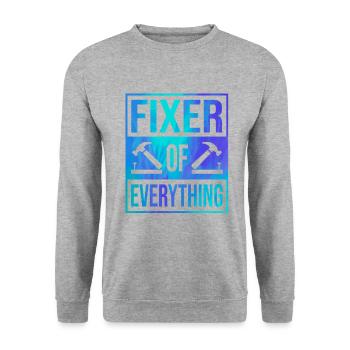 Fixer Of Everything Car Lover Automobile Mechanic - Unisex Sweatshirt - salt & pepper - Front - Alina (178cm) & Michal (187cm)