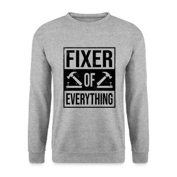Fixer Of Everything Car Lover Automobile Mechanic - Unisex Sweatshirt - salt & pepper - Front - Alina (178cm) & Michal (187cm)