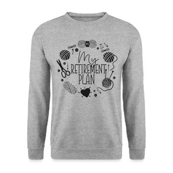 Tricot Tricoteur a pris sa retraite - Sweat-shirt Unisexe - gris chiné - Devant - Alina (178cm) & Michal (187cm)