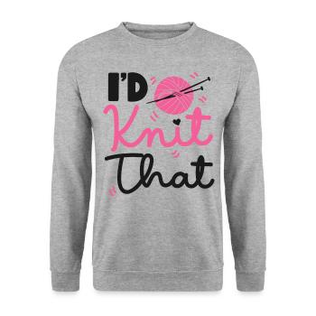 Knitting Knitter Pun I'd Knit That - Unisex Sweatshirt - salt & pepper - Front - Alina (178cm) & Michal (187cm)