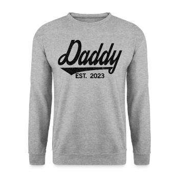 Papa est. 2023, Papa en devenir, annonce de grossesse - Sweat-shirt Unisexe - gris chiné - Devant - Alina (178cm) & Michal (187cm)