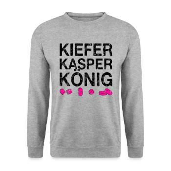 Techno party feiern Spruch - Unisex Pullover - Weißgrau meliert - Vorne - Alina (178cm) & Michal (187cm)