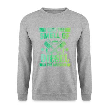 I Love The Smell Of Diesel In The Morning Car Love - Unisex Sweatshirt - salt & pepper - Front - Alina (178cm) & Michal (187cm)