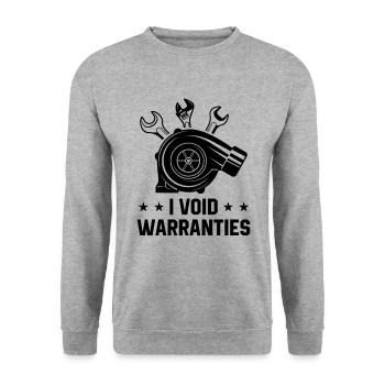 I Void Warranties Car Lover Mechanic Vehicle Techn - Unisex Sweatshirt - salt & pepper - Front - Alina (178cm) & Michal (187cm)